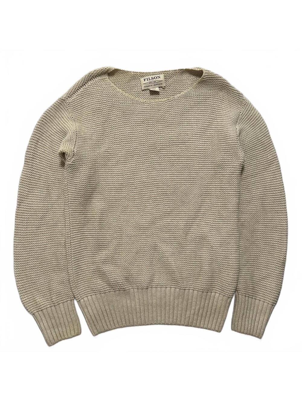Filson Lake Quinault Crewneck Knit Pima Cotton Sweater Women's S Neutral Cream